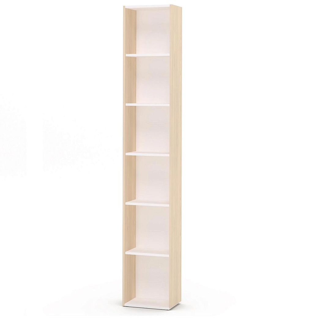 Стеллаж прямой Челси,Римини белая торцевой