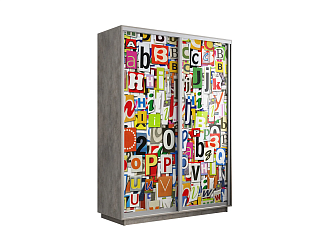 Шкаф-купе 2-х дверный Нонтон фото №1017 / бетон