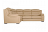 Угловой диван Модульный Денвер с тумбой, Бежевый, Кожа Bellagio Nougat