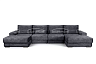 Модульный диван Палермо 2В/1 п-образный, черный