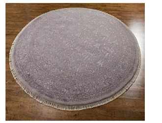 Индийский ковер из шерсти и арт-шёлка «KING OF AGRA» NO55-GRY-GRY 3-1(Round) 150 x 150 см Мир ковров