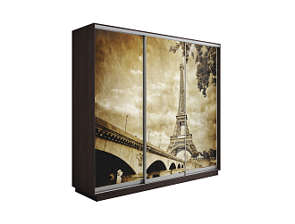 Шкаф-купе трехдверный Экспресс 2 венге / фотопечать Париж