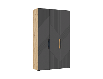 Шкаф 3-х створчатый Ирис дуб крафт / браш графит