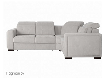 Угловой диван Торонто с тумбой , Серый, Ткань Flagman 59 Home Collection