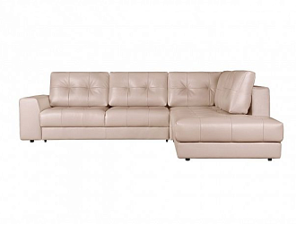 Угловой диван Модульный Брайтон с оттоманкой, Бежевый, Кожа Bellagio Lama Home Collection