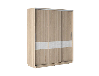 Шкаф-купе 3-х дверный с декором Стоун дуб сонома светлый