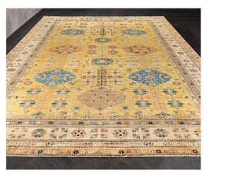 Пакистанский ковер из шерсти «KAZAK ROYAL» 23532-GLD-IVR 399 x 505 см Мир ковров