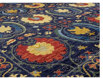 Пакистанский ковер из шерсти «SUZANI A/B 10/10» 860NVY-RED 277 x 369 см Мир ковров