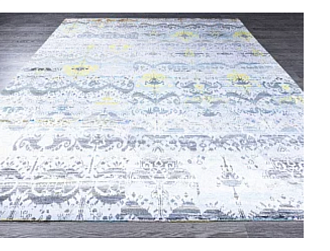 Индийский ковер из бамбукового шёлка «SILK IKAT» P26-BLU-MIX 297 x 434 см Мир ковров