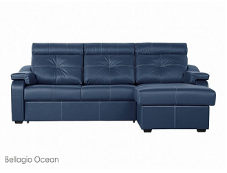 Угловой диван Модульный Кёльн с канапе , Синий, Кожа Bellagio Ocean Home Collection