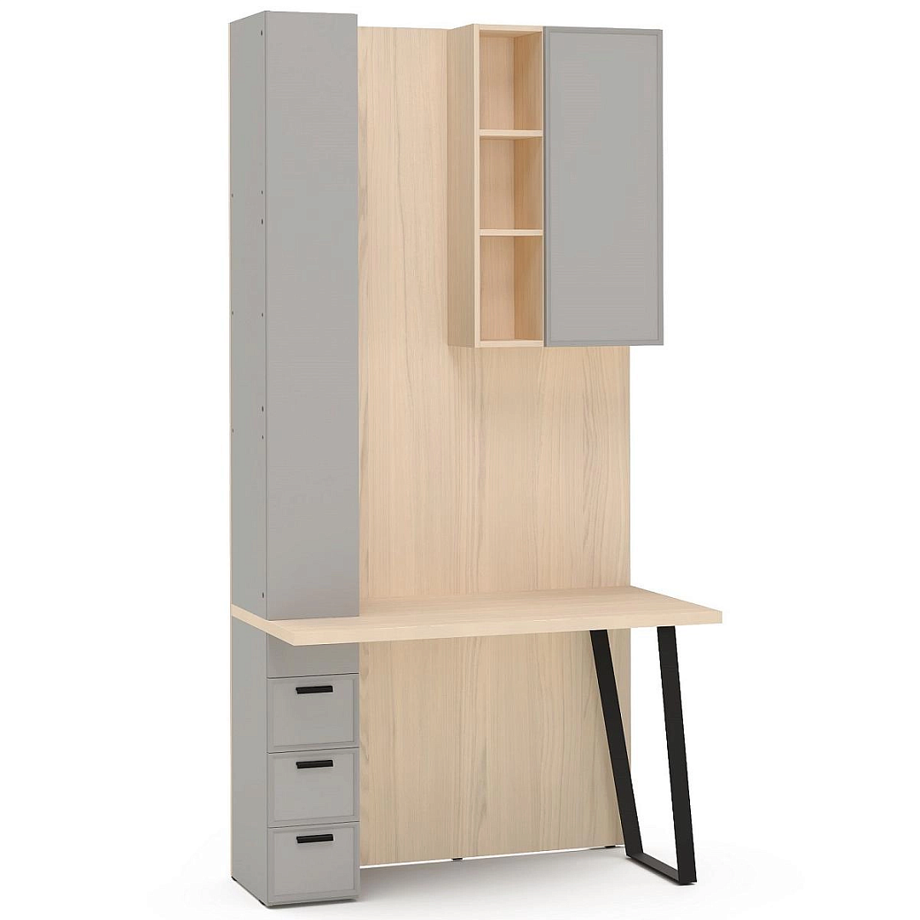 Стол письменный Римини серая с секцией