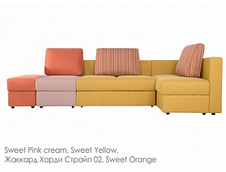Угловой диван Смарт модульный , Желтый, Ткань Sweet Yellow Home Collection