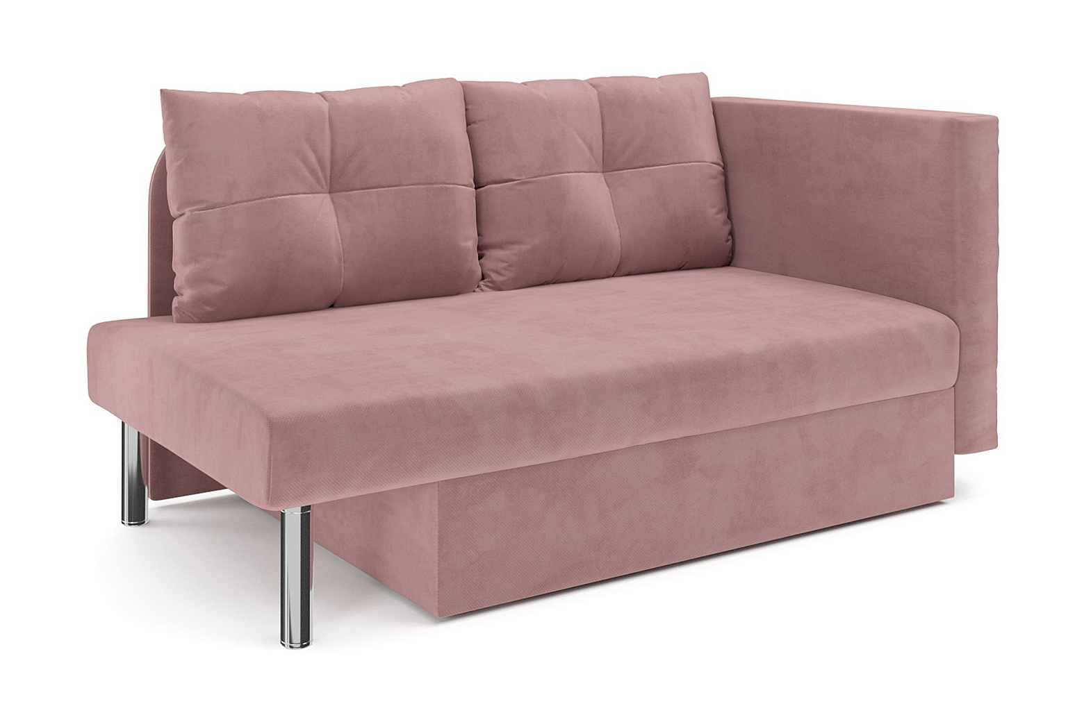 Диван кушетка Алиса велюр розовый