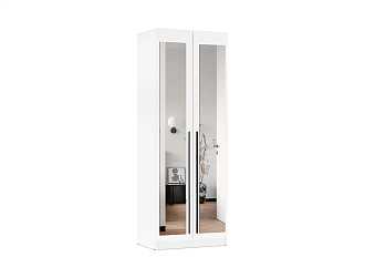 Шкаф 2-х створчатый Берген с зеркалами белое дерево