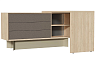 Тумба со столом Аликанте со светильниками Шатура