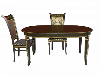 Стол "Верона" 160/200 + 2 стула "Версаче" Узор