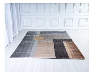 Индийский ковер из арт-шёлка «BAUHAUS» DESIGN №01-1-GREY-BEIGE 253 x 296 см Мир ковров