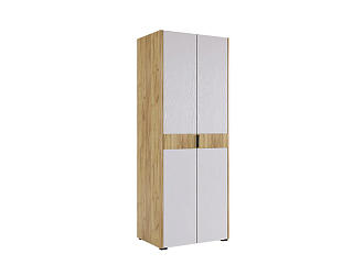 Шкаф двухдверный Адам дуб крафт золотой / белое дерево