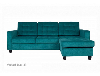 Угловой диван Камелот с канапе, Бирюзовый, Ткань Velvet lux 41 Home Collection