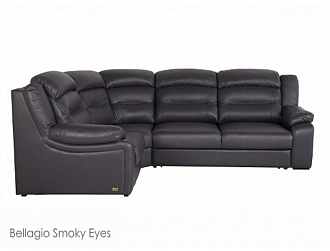 Угловой диван Модульный Денвер с тумбой, Черный, Кожа Bellagio Smoky Eyes Home Collection