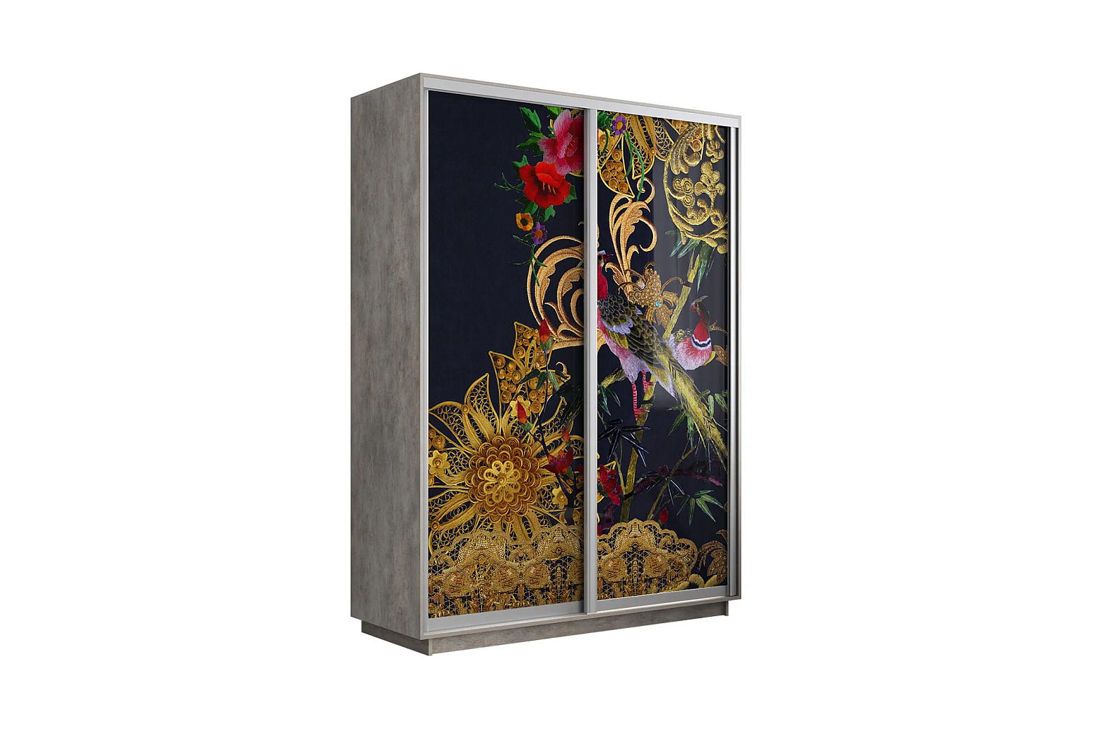 Шкаф-купе 2-х дверный Нонтон фото №1013 / бетон