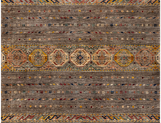 Пакистанский ковер из шерсти «SHAWL KANDI» GRAY-GRAY(122x192) 122 x 192 см Мир ковров