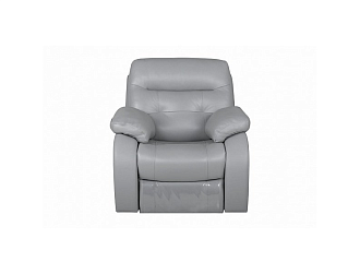 Кресло "Рей" механический реклайнер, Кожа Supreme Silver Home Collection