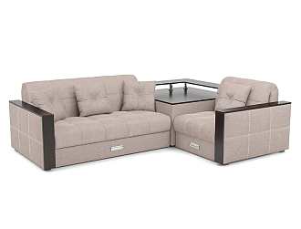 Диван угловой аккордеон Прага рогожка бежевая