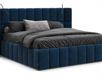 Кровать BOSS.XO 180*200 велюр Monolit синяя
