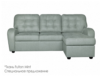 Угловой диван Сидней с канапе, Зеленый, Ткань Fulton Mint Home Collection