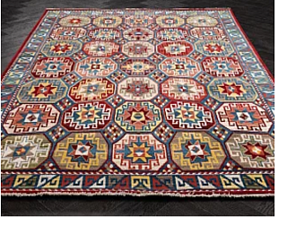 Турецкий ковер из полиэстера «RAKKAS» 0312A-BORDO-NAVY 80 x 150 см Мир ковров