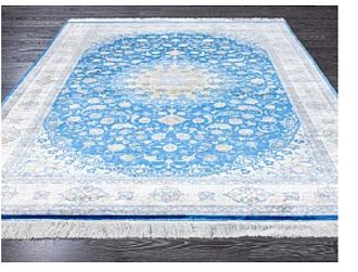 Иранский ковер из шёлка, модала и акрила «MASTERPIECE QUM» 044-22-Katrin-1520-BLUE 200 x 300 см Мир ковров
