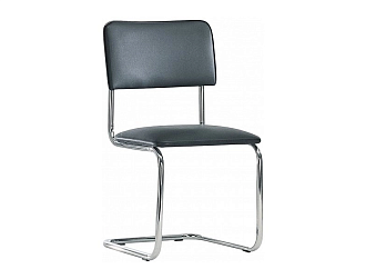 Стул конференц Сильвия (Сильвия) каркас хром, к/з черный З11