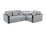 Диван угловой аккордеон Прага рогожка серая