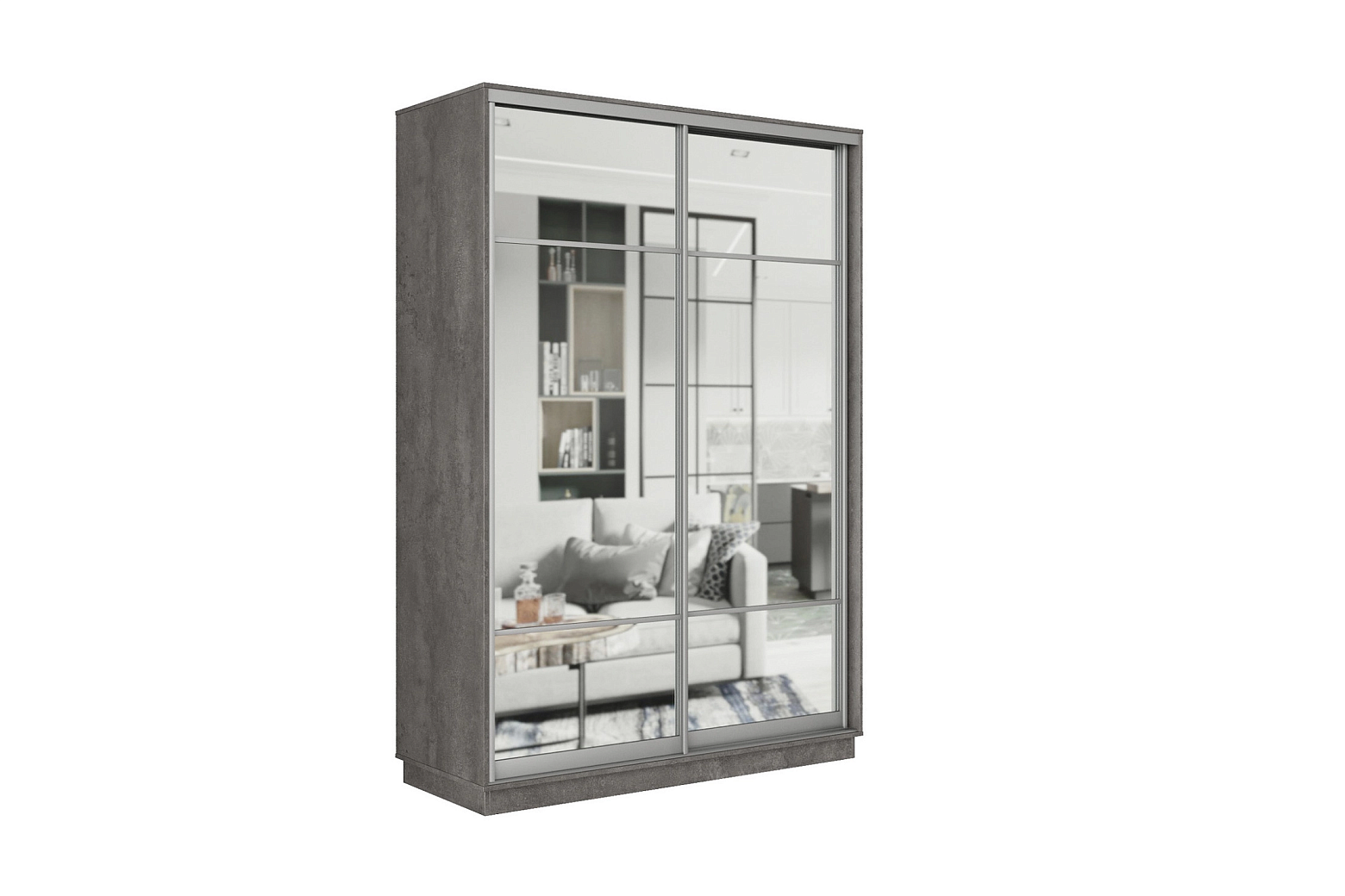 Шкаф-купе двухдверный Эфир бетон