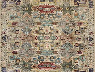 Пакистанский ковер из шерсти «WAZIR» IVORY-IVORY(205x296) 205 x 296 см Мир ковров