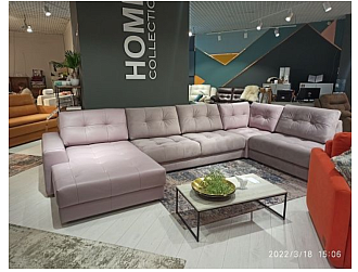 Угловой диван Модульный Брайтон канапе с оттоманкой, , Кожа Home Collection