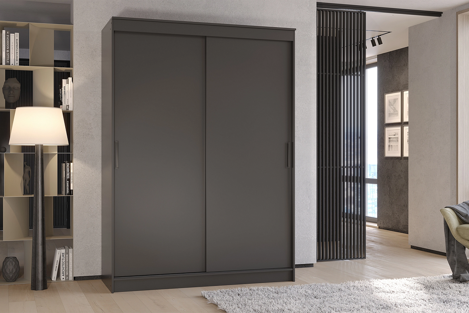 Шкаф-купе 2-х створчатый Гранд графит