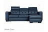 Угловой диван Торонто с канапе, Синий, Кожа Bellagio Ocean