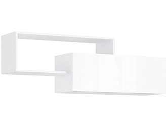 Полка 2-х ярусная Челси белый глянец