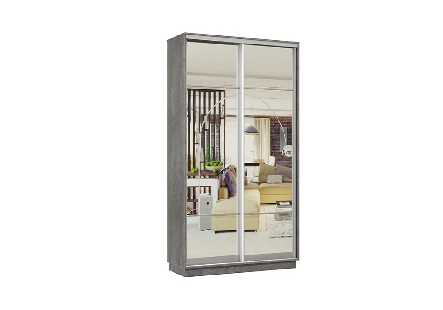 Шкаф-купе двухдверный Антиной бетон