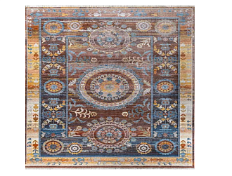 Турецкий ковер из полиэфирного шёлка «MYSTIC» 0612A-BROWN-YELLOW 80 x 150 см Мир ковров