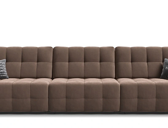 Диван Босс ХО Макс Велюр Монолит мокко / Дымчатый Крафт