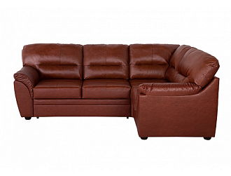 Угловой диван Атлантик с тумбой, Коричневый, Кожа Madras Eichel Home Collection
