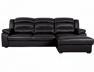 Угловой диван Модульный Денвер с канапе, Черный, Кожа Bellagio Carbon Home Collection