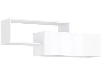 Полка 2-х ярусная Норд белый / белый глянец холодный