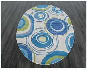 Индийский ковер из хлопка «HAPPY DAY» 3BO-7L-AQU(Oval) 200 x 300 см Мир ковров