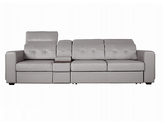 Диван Торонто 3р с баром, Серый, Кожа Bellagio Grigio Home Collection