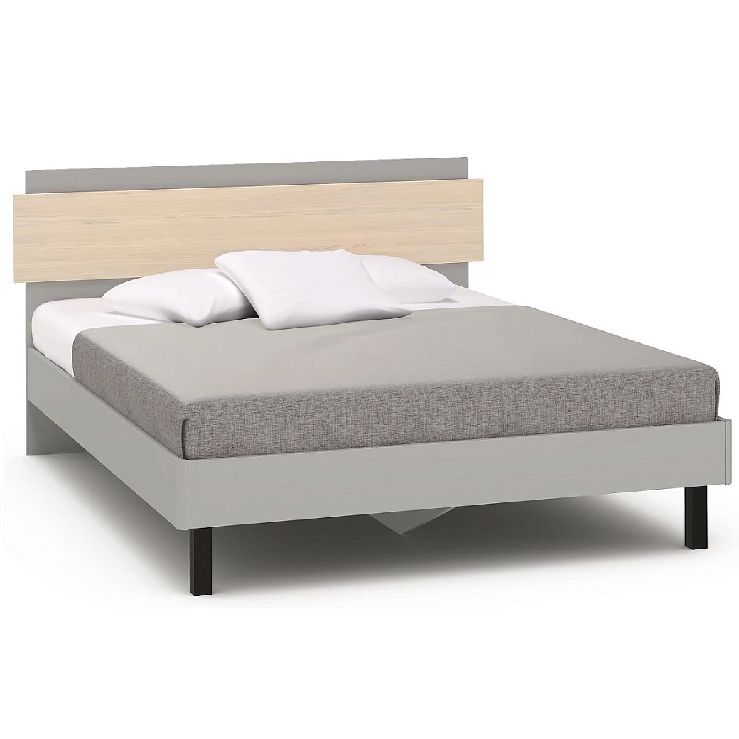Кровать двуспальная 160х200 Chelsea,Rimini серая