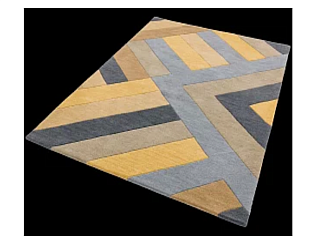 Индийский ковер из шерсти «REEF RUG» RF02-BIG ZIG OCHRE GREY 300 x 400 см Мир ковров
